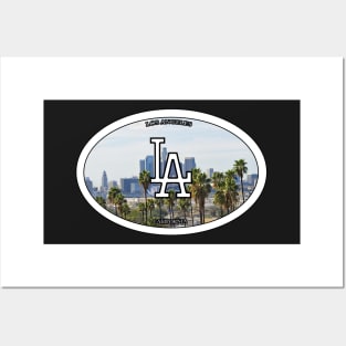 Los Angeles Skyline Travel Sticker Posters and Art
